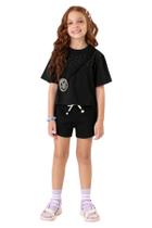 Blusa Menina M/Curta Detalhe Strass C/Bolsinha Patch Rovi Kids