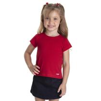 Blusa menina manga curta cotton vermelho serelepe Blusa menina manga curta cotton vermelho serelepe