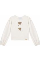 Blusa menina Manga Longa Detalhe Laço Kiki