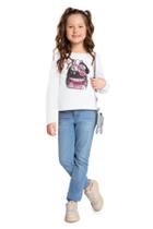 Blusa Menina Manga Longa Estampa Mochila em Algodão Kyly