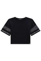 Blusa Menina Meia Malha Detalhe Manga Lilimoon