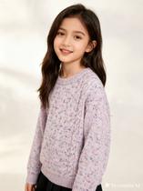 Blusa menina tricô casaco com fio mousse pulôver infantil casaquinho inverno manga comprida gola redonda dias frios aconchegante estilosa blogueirinha