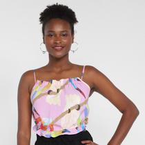 Blusa Mercatto Cropped Alças Amarração Feminina