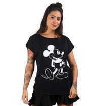Blusa Mickey Estampada Gola Canoa Feminina