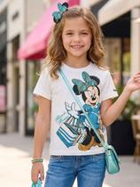 Blusa Minnie Compra e Gatinho Strass Animê