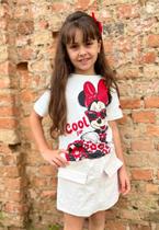 Blusa minnie e margarida fashion de óculos animê