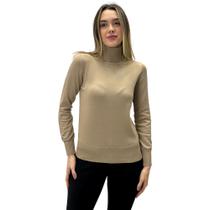 Blusa Miose de Lã Gola Alta Manga Longa Feminina