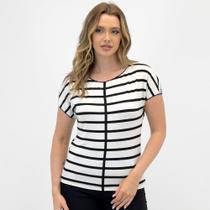 Blusa Miravest Listrada Manga Curta Feminina