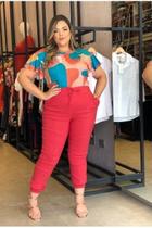 Blusa mix estampa manga babado