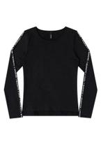 Blusa ML Cotton Estampa Traseira Preto Lilimoon