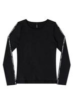 Blusa ML Cotton Estampa Traseira Preto Lilimoon