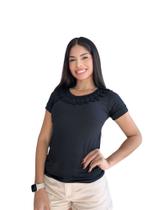 Blusa moda evangélica manga curta social viscolycra sku:bv18