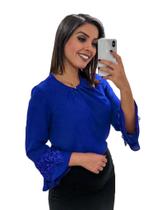 Blusa moda evangélica plus size manga 3/4 barata sku: bmlp10