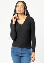 Blusa Modal Pau a Pique Manga Longa Preto