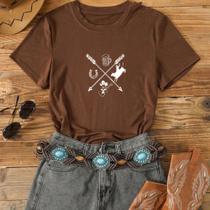 Blusa Modinha Agro Country Flechas Cowboy Faroeste Show Cavalos Rodeio
