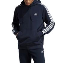 Blusa Moletinho Adidas Masculino Com Capuz Essentials 3 Stripes