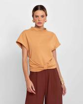 Blusa Moletinho Laço Cintura Feminina Malha