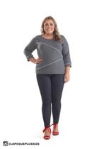 Blusa Moletinho Manga 7/8 Recorte Frente