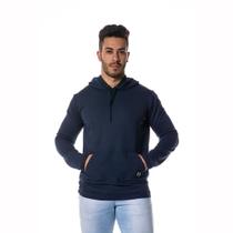 Blusa Moletinho Masculino Canguru Marinho Frio Capuz Moda