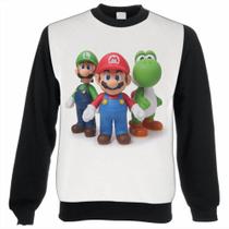 Blusa Moletom 461 Super Mario, Luigi e Yoshi jogo