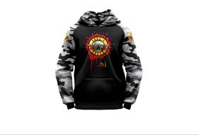Blusa Moletom Adulto Com Capuz Guns N Roses Com Bolso