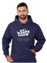 Blusa Moletom Banda Masculina Rock Com Bolso e Capuz Azul Mar Blusa Moletom Banda Masculina Rock Com Bolso e Capuz Azul Mar