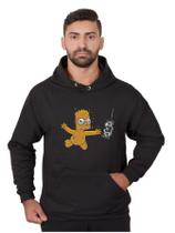 Blusa Moletom Bart Masculina Nirvana Com Bolso e Capuz Preto Blusa Moletom Bart Masculina Nirvana Com Bolso e Capuz Preto