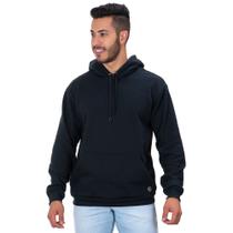 Blusa Moletom Blusão Preto Unissex Capuz Bolso Canguru Blusa Moletom Blusão Preto Unissex Capuz Bolso Canguru
