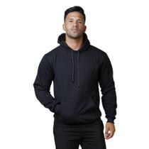 Blusa Moletom Bolso Canguru Com Capuz Masculino Básico Liso Frio