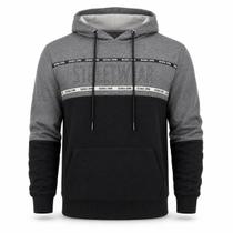 Blusa Moletom Canelado Capuz Bolso SBA Preto Tamanho:M Blusa Moletom Canelado Capuz Bolso SBA Preto Tamanho:M