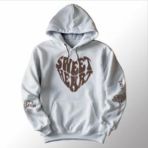 Blusa Moletom Canguru Capuz Bolso Coração Sweet Heart Cores