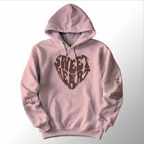 Blusa Moletom Canguru Capuz Bolso Coração Sweet Heart Cores