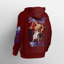 Blusa Moletom Canguru Capuz Bolso Sanji Cozinheiro Serie Anime