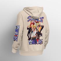 Blusa Moletom Canguru Capuz Bolso Sanji Cozinheiro Serie Anime