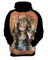 Blusa Moletom Canguru Capuz Janis Joplin 5_x000D_