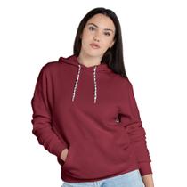 Blusa Moletom Canguru com Capuz Liso Feminino Adulto