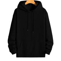 Blusa Moletom Canguru Com Capuz Unissex Preto