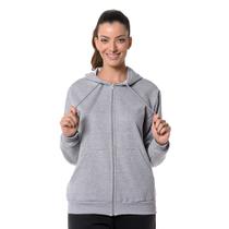 Blusa Moletom Canguru Feminino Cinza com Zíper Blusa Moletom Canguru Feminino Cinza com Zíper