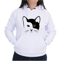 Blusa Moletom Canguru Feminino Flanelado Casual Gato