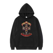 Blusa Moletom Canguru Flanelado Casual Guns NRoses