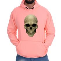 Blusa Moletom Canguru Flanelado Caveira Realista