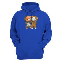 Blusa Moletom Canguru Infantil Infanto Juvenil Do 06 Ao 16 Estampada Urso Caveira