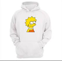 Blusa Moletom Canguru Lisa Simpson C/Capuz Unissex