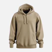 Blusa Moletom Canguru Unissex Liso Algodão Flanelado Capuz