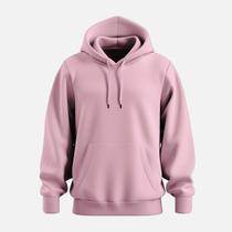 Blusa Moletom Canguru Unissex Liso Algodão Flanelado Capuz