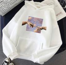 Blusa Moletom Canguru Unissex Tumblr Mãos Céu Estilo Algodão