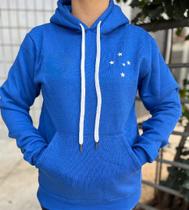 Blusa Moletom Capuz Azul Royal Cruzeiro