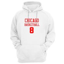 Blusa Moletom Capuz Basquete Chicago Basketball número 8 Blusa Moletom Capuz Basquete Chicago Basketball número 8