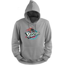 Blusa Moletom Capuz Basquete Detroit Pistonss Retro Basketball