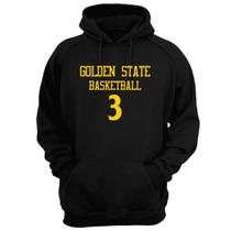 Blusa Moletom Capuz Basquete Golden State Basketball núm 3 Blusa Moletom Capuz Basquete Golden State Basketball núm 3